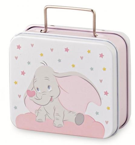 BOMBONIERA ASTUCCIO Scatolina in LATTA porta Confetti DISNEY - DUMBO rosa