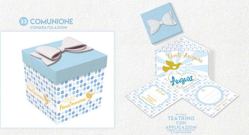 Skatush Explosion Box - Scatola Auguri / Regalo con Coperchio - COMUNIONE Bimbo