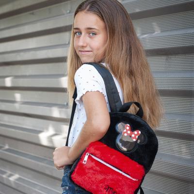 BORSA ZAINO CASUAL MODA SIMILICUIR in PELUCHE - Disney MINNIE