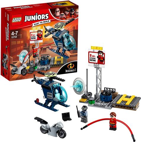 LEGO 10759 Juniors Mattoncini, Inseguimento sul Tetto di Elastigirl