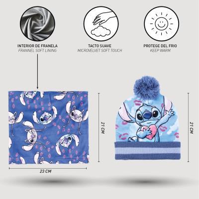 CAPPELLO Pon Pon con Scaldacollo e GUANTI - DISNEY Lilo e Stitch