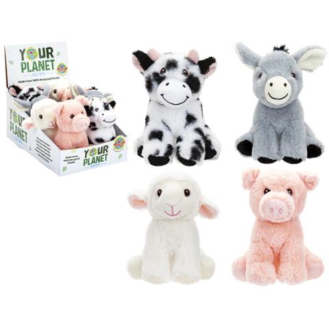 PELUCHE Ecologico YOUR PLANET - ANIMALI DELLA FATTORIA - 15 cm