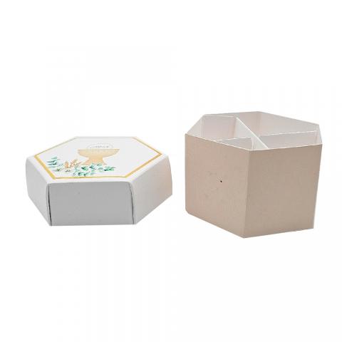 10 Scatole Scatoline Esagonali porta Confetti COMUNIONE