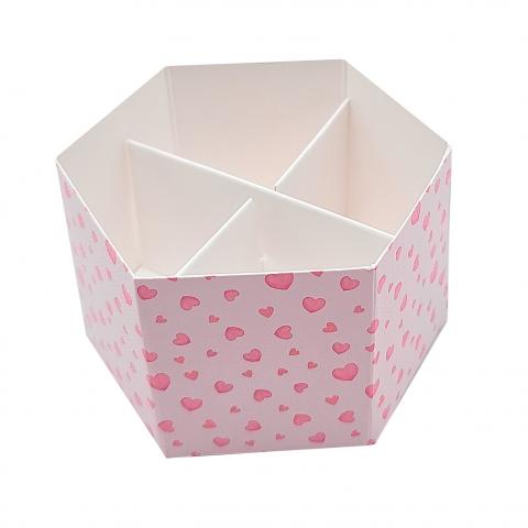 10 Scatole Scatoline Esagonali porta Confetti ORSETTO Nascita - ROSA
