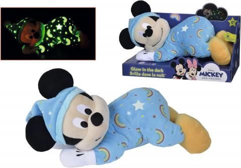 Disney Peluche Topolino Dolce Nanna con Tutina Luminescente al Buio 30 cm