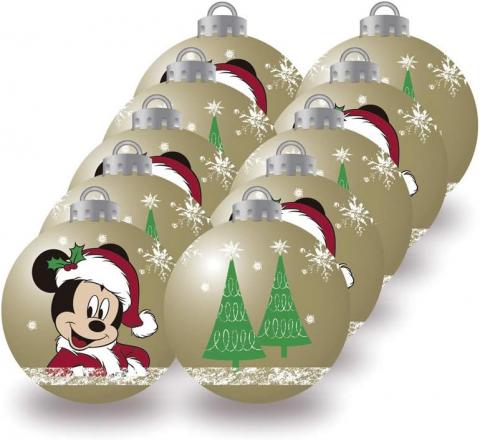 PALLINE PALLE Albero di NATALE DISNEY TOPOLINO 10 Pezzi - 6 Cm