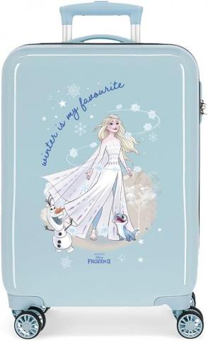 TROLLEY RIGIDO DA VIAGGIO Valigia DISNEY FROZEN DUE Winter - cm 55x38x20 bagaglio a mano