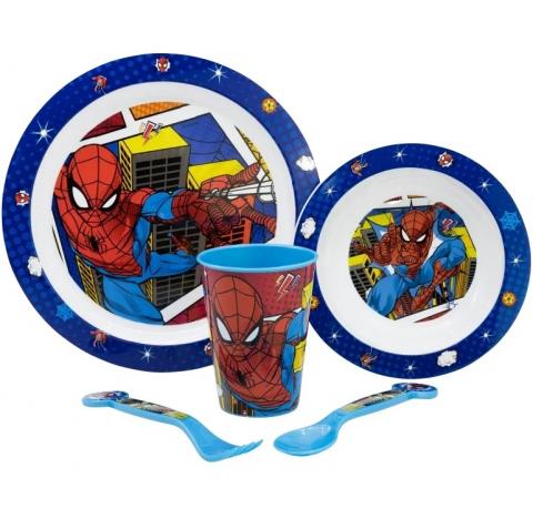 SET PAPPA - Piatto Ciotola Bicchiere MARVEL SPIDERMAN