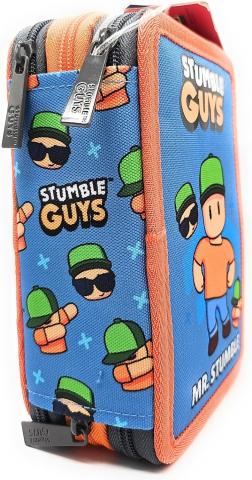 Astuccio a Tre Scomparti - Completo di 44 Pezzi a Tre Zip con Portapenne STUMBLE GUYS .