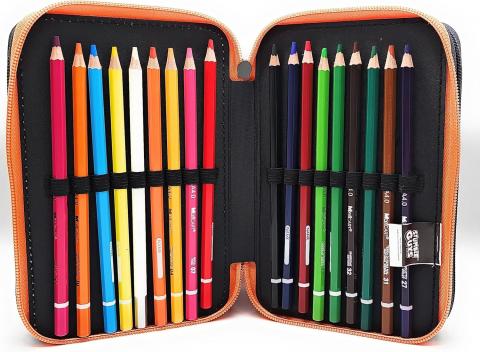Astuccio a Tre Scomparti - Completo di 44 Pezzi a Tre Zip con Portapenne STUMBLE GUYS .