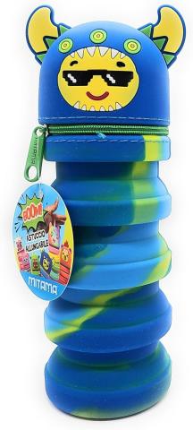Astuccio Allungabile Seven Mitama in Silicone per la Scuola, Portapenne Estensibile a Soffietto con Zip
