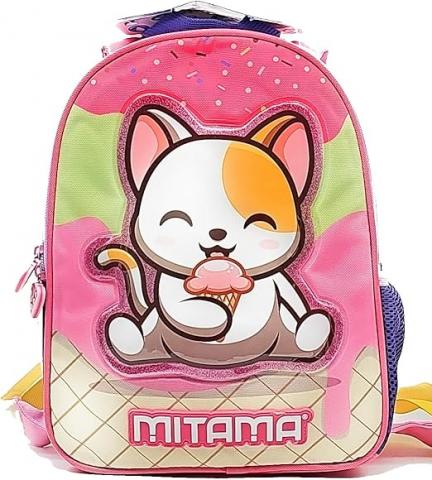 Zaino Asilo reversibile per bambine Mitama - Gattino, rosa