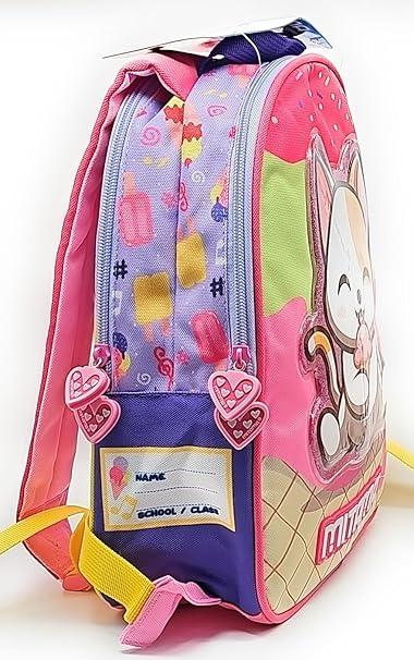 Zaino Asilo reversibile per bambine Mitama - Gattino, rosa