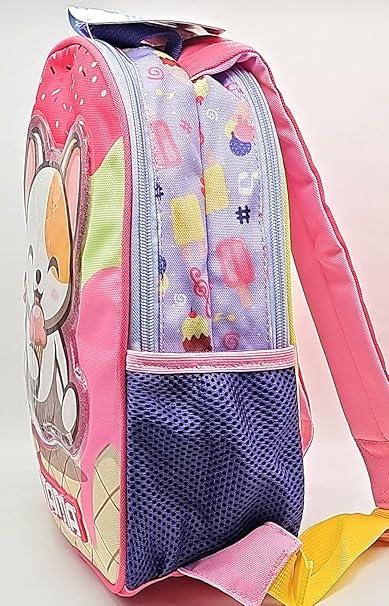 Zaino Asilo reversibile per bambine Mitama - Gattino, rosa