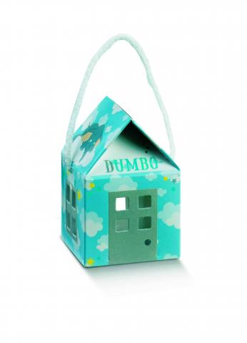 BOMBONIERA ASTUCCIO Scatolina Casetta porta Confetti DISNEY - DUMBO celeste