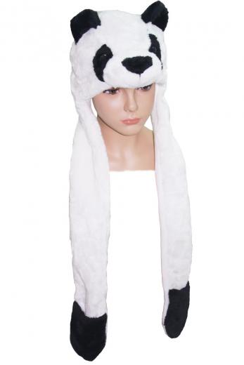 Cappello Panda Con Scaldamani Accessorio Di Carnevale