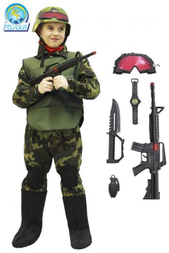 ROBE COSTUME Masque de CARNAVAL enfant - MILITAIRE Soldat TEMPÊTE du DÉSERT