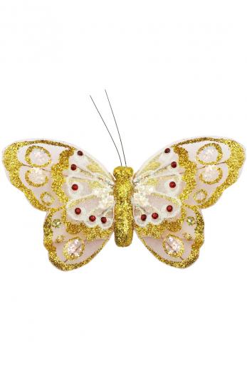 Fermacapelli Farfalla  Oro Accessorio Di Carnevale