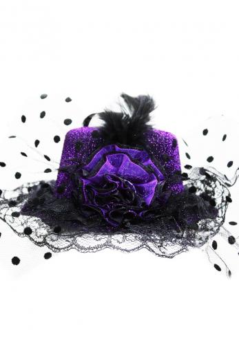 Cappellino Lurex Viola Accessorio Di Carnevale