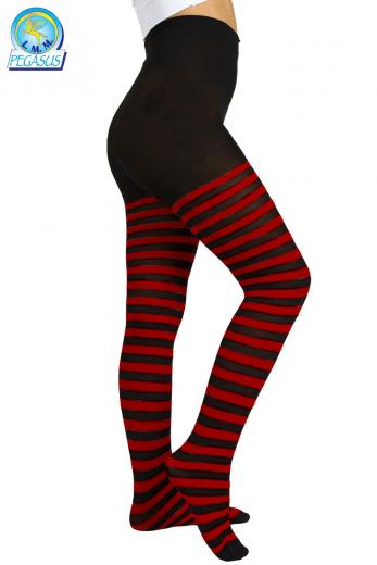 Collant Riga Nero Rosso Bambina Accessorio Di Carnevale