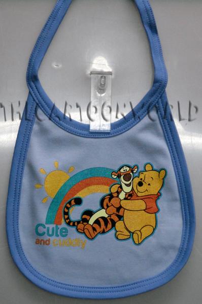 Bavaglio Bavetta ORIGINALE Disney - WINNIE THE POOH e TIGRO - celeste