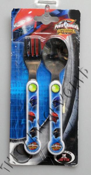 SET PAPPA Posate in Melanina e Inox Cucchiaio Forchetta DISNEY POWER RANGERS