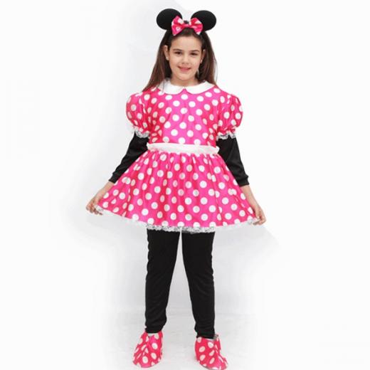 VESTITO COSTUME Maschera di CARNEVALE bambina - TOPOLETTA Topolina FUXIA
