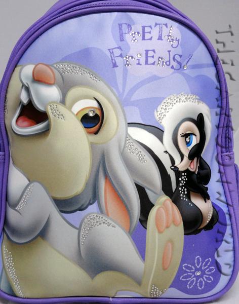 BACKPACK and Folder to School DISNEY Friends of Bambi - THUMPER and a Skunk named FLOWER