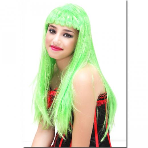 FANTASTICA PARRUCCA VALENTINA LUNGA VERDE  - CARNEVALE , FESTE A TEMA , PARTY