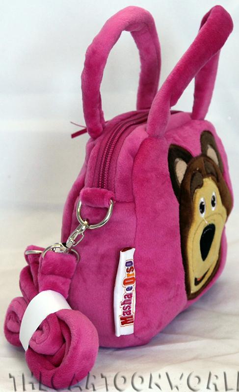 FANTASTICA BORSETTA in PELUCHE a bauletto e con Tracolla DISNEY MASHA e ORSO b
