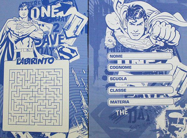 5 Quadernoni Quaderni maxi A/4 Disney SUPERMAN Rigatura B - 3' elementare