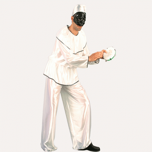 VESTITO COSTUME Maschera di CARNEVALE Adulti - PULCINELLA