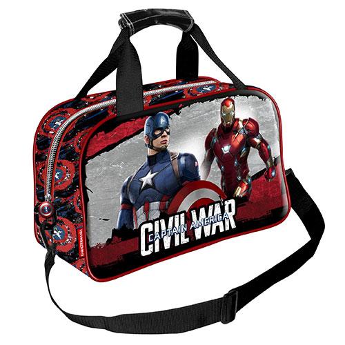 BORSA BORSONE da Palestra MARVEL AVENGERS CIVIL WAR CAPITAN AMERICA e IRON MAN