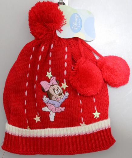 CAPPELLO DISNEY Con PON PON MINNIE BABY Colore Rosso