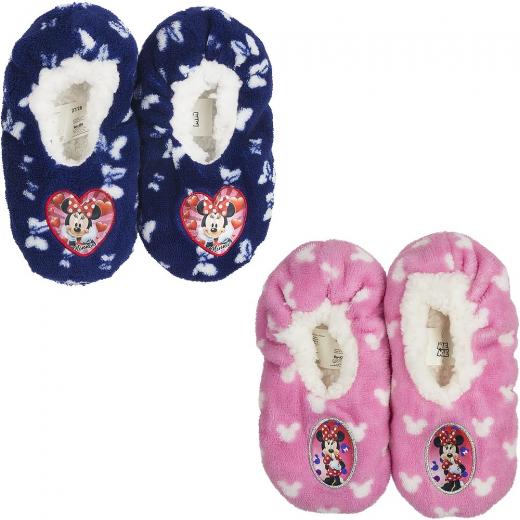 PANTOFOLE CHIUSE ANTISCIVOLO in PELUCHE DISNEY MINNIE DAL nr 25 al nr 32