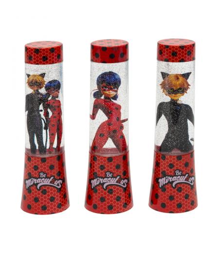 MINI LAMPADA LUMINOSA con GLITTER e Cambia colori MIRACULOUS LADYBUG e CAT NOIR