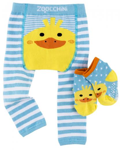 Set Leggings e Calzini Antiscivolo Grip Easy - Puddles Anatroccolo