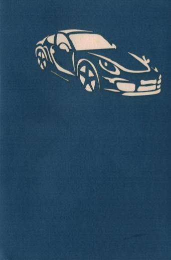 BIGLIETTO AUGURI - ORIGAMI - AUTOMOBILE AUTO