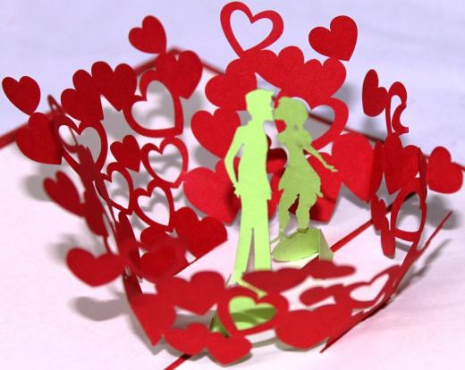 BIGLIETTO AUGURI - ORIGAMI - INNAMORATI