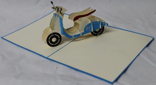 BIGLIETTO AUGURI - ORIGAMI - VESPA