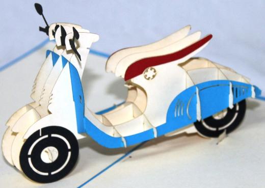BIGLIETTO AUGURI - ORIGAMI - VESPA