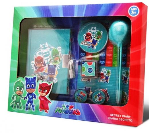 DIARIO SEGRETO piu' PENNA piu' adesivi- PJMASKS - SUPER PIGIAMINI