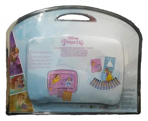 SET THE DRAWING COLOR WITH SIDE TABLE FOLDABLE - DISNEY PRINCESSES - 17 PIECES