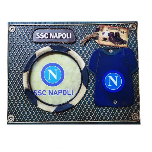 CORNICE PORTAFOTO in LEGNO e METALLO - SSC NAPOLI a