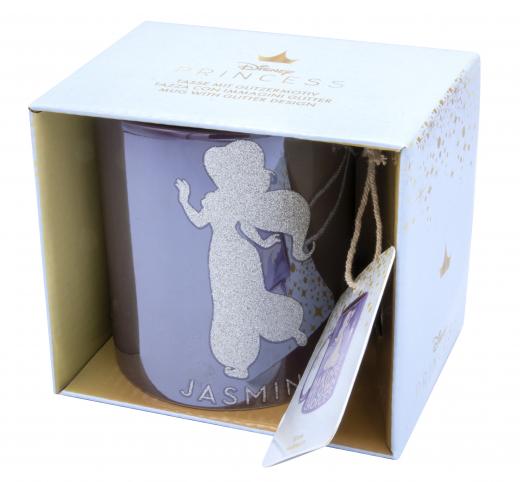 TAZZA GLITTER con Scatola DISNEY - JASMINE e ALADINO