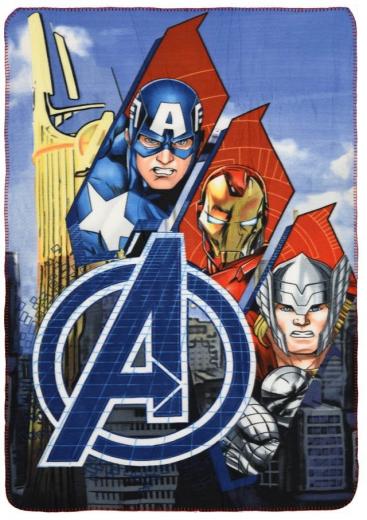 LENZUOLO PLAID COPERTA in PILE AVENGERS MARVEL IRON MAN THOR - 100x150 cm