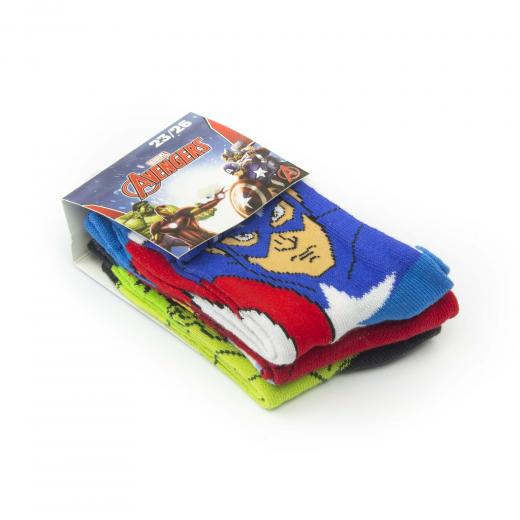 3 PAIA di CALZINI Calze Bambino AVENGERS Capitan America Iron Man nr 23 al 34 a