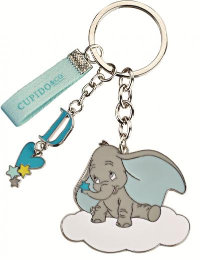 BOMBONIERA TORTA con 18 Scatoline Portaconfetti piu' Portachiavi e Carillon DISNEY DUMBO celeste