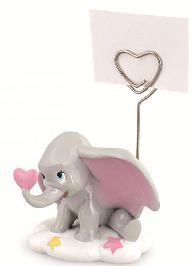 BOMBONIERA TORTA con 18 Scatoline Portaconfetti con Statuine segnaposto e Carillon DISNEY DUMBO rosa