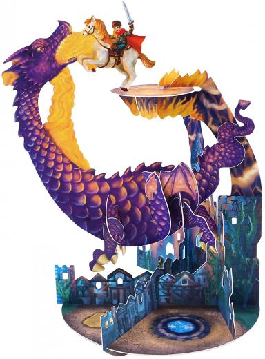 BIGLIETTO AUGURI - 3D Pop-Up DRAGO e CAVALIERE